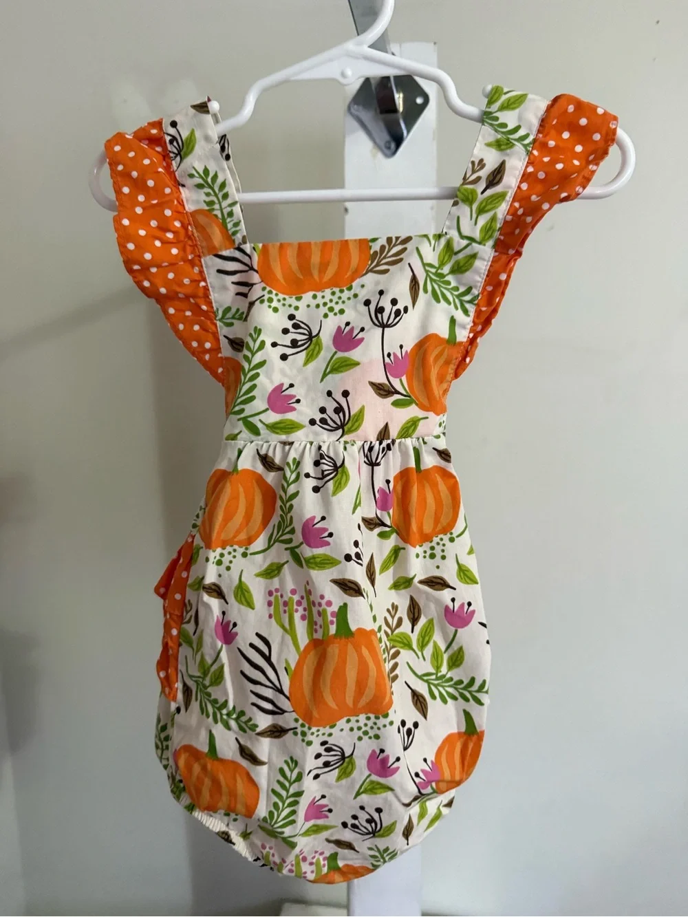 Boutique Pumpkin Ruffle Butt Bubble Romper